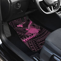 Breast Cancer Awareness Personalised Car Mats Pink Ribbon Turtle Polynesian Pattern Black LT22 - Polynesian Pride