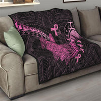 Breast Cancer Awareness Quilt Pink Ribbon Turtle Polynesian Pattern Black LT22 - Polynesian Pride