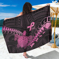 Breast Cancer Awareness Sarong Pink Ribbon Turtle Polynesian Pattern Black LT22 One Size 44 x 66 inches Pink - Polynesian Pride