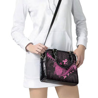 Breast Cancer Awareness Shoulder Handbag Pink Ribbon Turtle Polynesian Pattern Black LT22 - Polynesian Pride