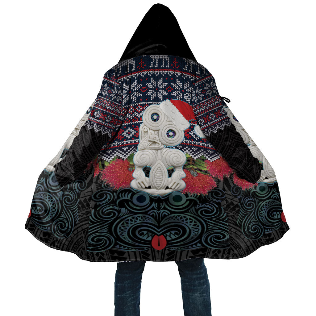 New Zealand Hei Tiki Christmas In July Cloak Pohutukawa Santa Xmas Polynesian Pattern LT22 Unisex Black - Polynesian Pride