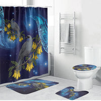 New Zealand Kokako Bird Bathroom Set Kowhai Galaxy Style Polynesian Pattern LT22 Bathroom Set (4 pcs) Blue - Polynesian Pride