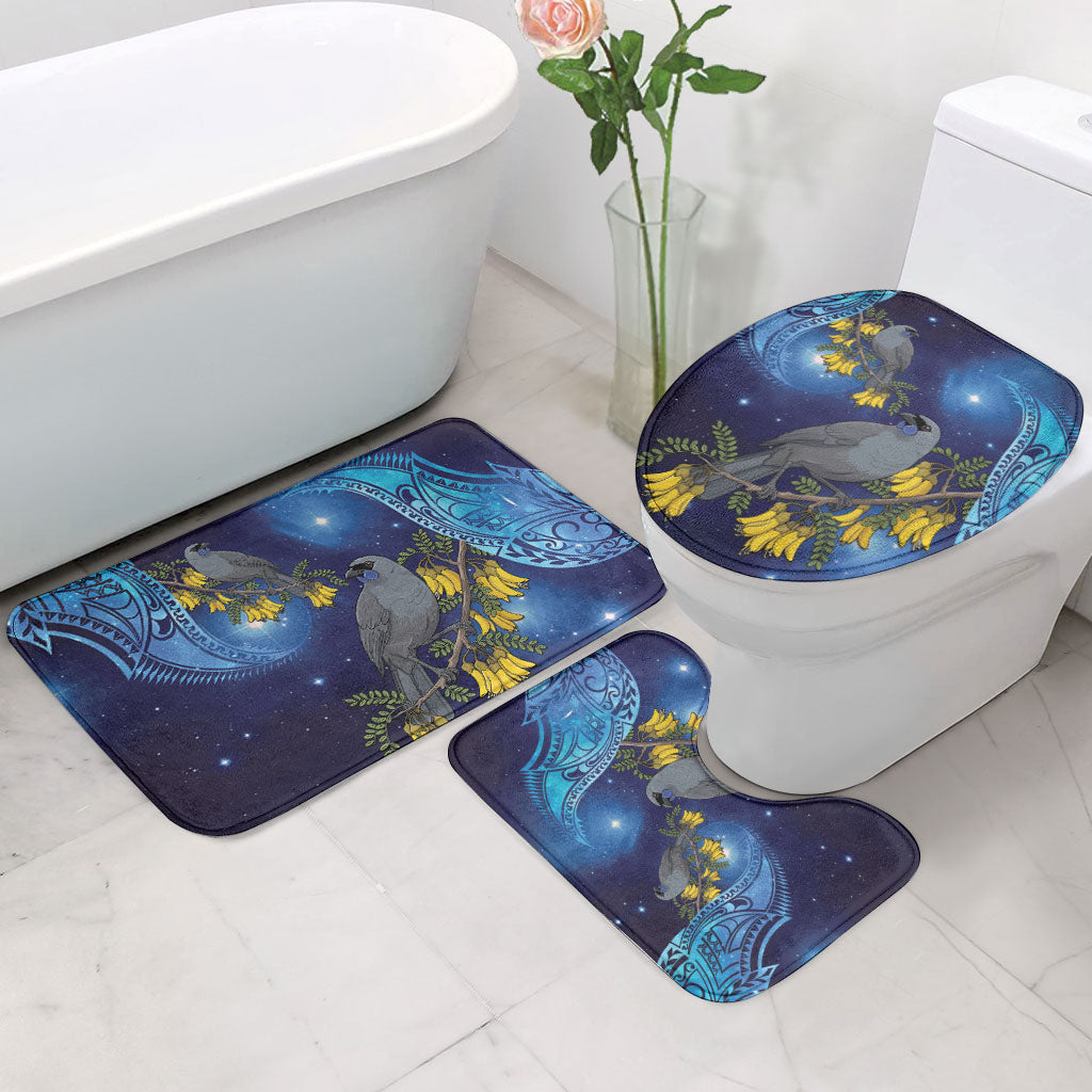 New Zealand Kokako Bird Bathroom Set Kowhai Galaxy Style Polynesian Pattern LT22 - Polynesian Pride
