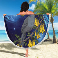 New Zealand Kokako Bird Beach Blanket Kowhai Galaxy Style Polynesian Pattern LT22 - Polynesian Pride