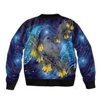 New Zealand Kokako Bird Bomber Jacket Kowhai Galaxy Style Polynesian Pattern LT22 - Polynesian Pride