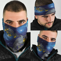 New Zealand Kokako Bird Neck Gaiter Kowhai Galaxy Style Polynesian Pattern LT22 - Polynesian Pride