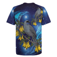 New Zealand Kokako Bird Rugby Jersey Kowhai Galaxy Style Polynesian Pattern LT22 - Polynesian Pride