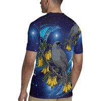 New Zealand Kokako Bird Rugby Jersey Kowhai Galaxy Style Polynesian Pattern LT22 - Polynesian Pride