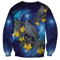New Zealand Kokako Bird Sweatshirt Kowhai Galaxy Style Polynesian Pattern LT22 - Polynesian Pride