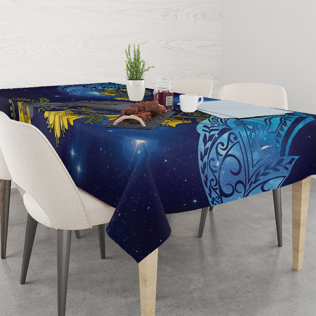 New Zealand Kokako Bird Tablecloth Kowhai Galaxy Style Polynesian Pattern LT22 - Polynesian Pride