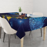 New Zealand Kokako Bird Tablecloth Kowhai Galaxy Style Polynesian Pattern LT22 - Polynesian Pride