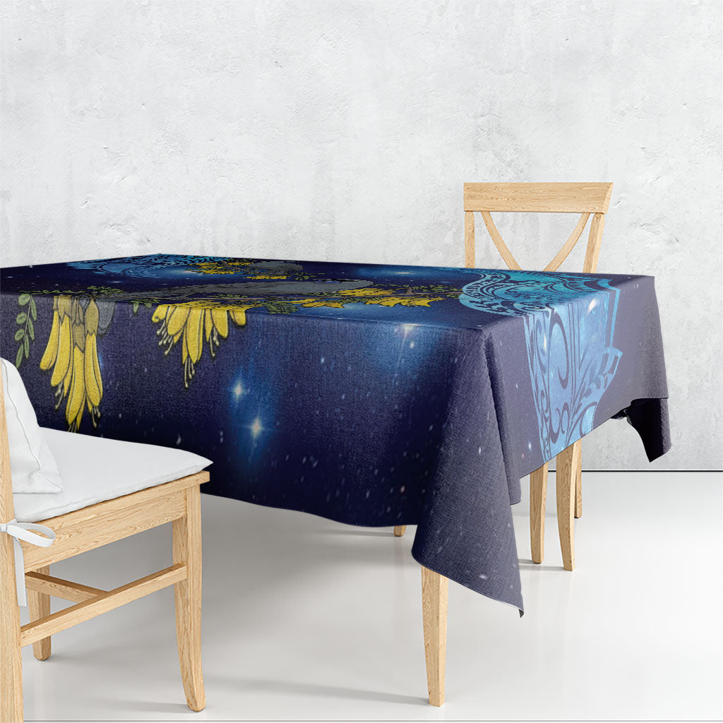 New Zealand Kokako Bird Tablecloth Kowhai Galaxy Style Polynesian Pattern LT22 - Polynesian Pride