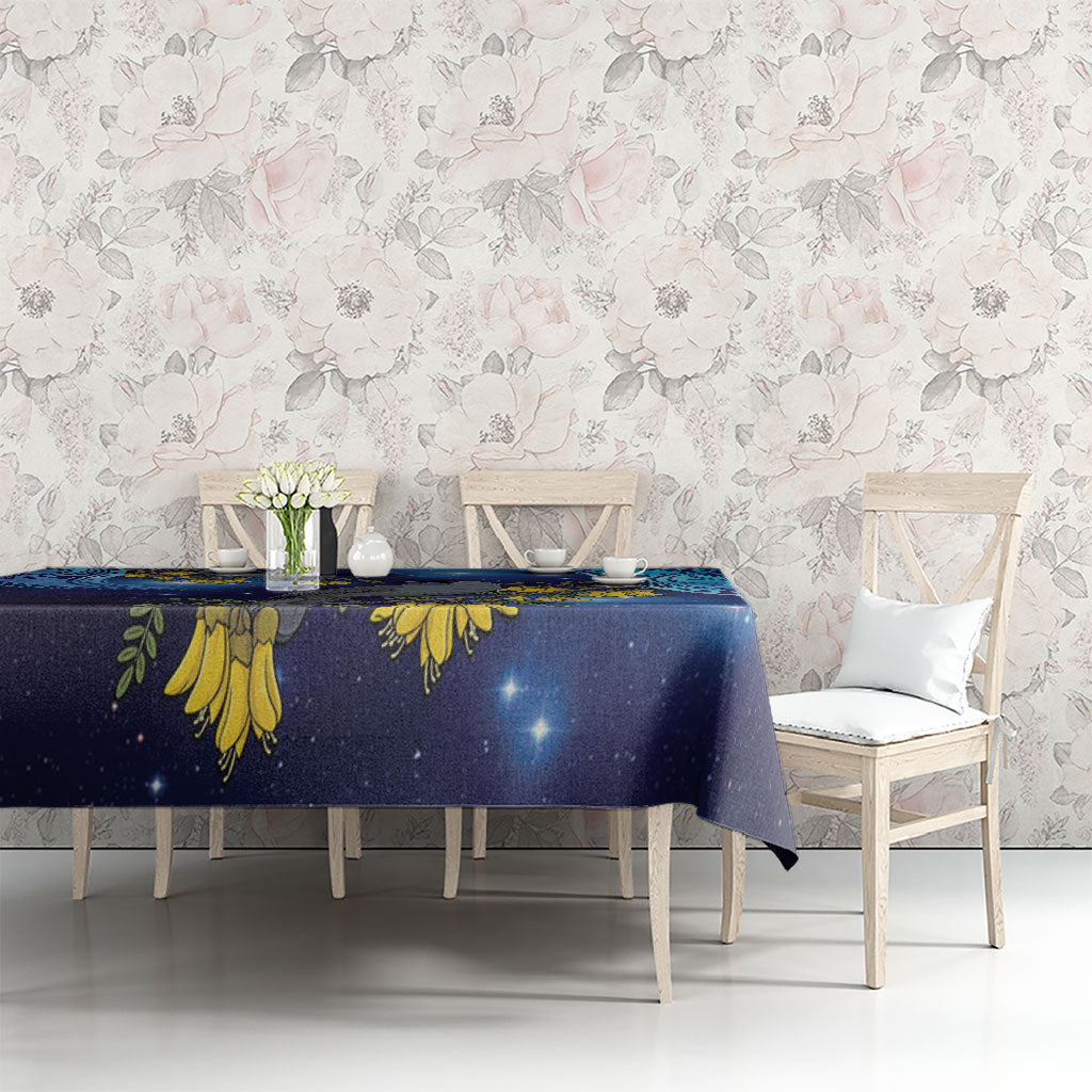 New Zealand Kokako Bird Tablecloth Kowhai Galaxy Style Polynesian Pattern LT22 - Polynesian Pride