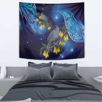 New Zealand Kokako Bird Tapestry Kowhai Galaxy Style Polynesian Pattern LT22 - Polynesian Pride