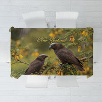 New Zealand Kaka Bird Tablecloth Kowhai Flower Landscape Style LT22 Green - Polynesian Pride