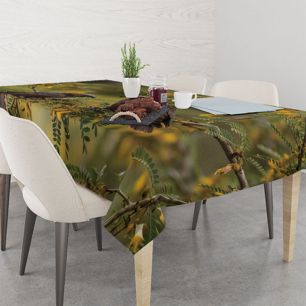 New Zealand Kaka Bird Tablecloth Kowhai Flower Landscape Style LT22 - Polynesian Pride