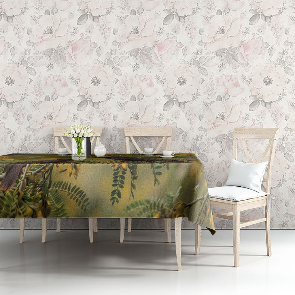 New Zealand Kaka Bird Tablecloth Kowhai Flower Landscape Style LT22 - Polynesian Pride