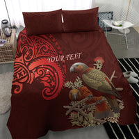 New Zealand Kaka Bird Personalised Bedding Set Pohutukawa Matariki Maori Pattern LT22 - Polynesian Pride