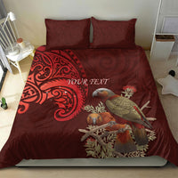 New Zealand Kaka Bird Personalised Bedding Set Pohutukawa Matariki Maori Pattern LT22 - Polynesian Pride