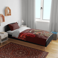 New Zealand Kaka Bird Personalised Bedding Set Pohutukawa Matariki Maori Pattern LT22 - Polynesian Pride