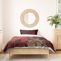 New Zealand Kaka Bird Personalised Bedding Set Pohutukawa Matariki Maori Pattern LT22 - Polynesian Pride