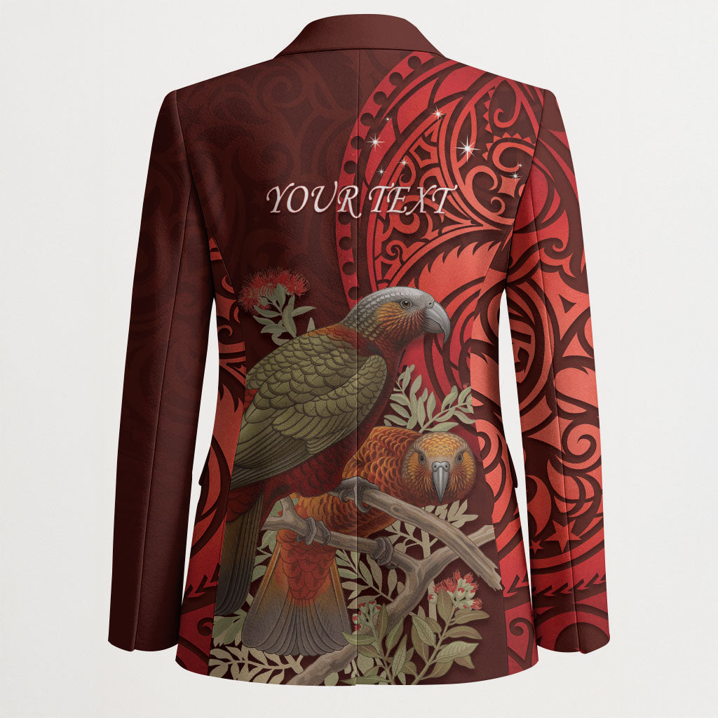 New Zealand Kaka Bird Personalised Blazer Pohutukawa Matariki Maori Pattern LT22 - Polynesian Pride