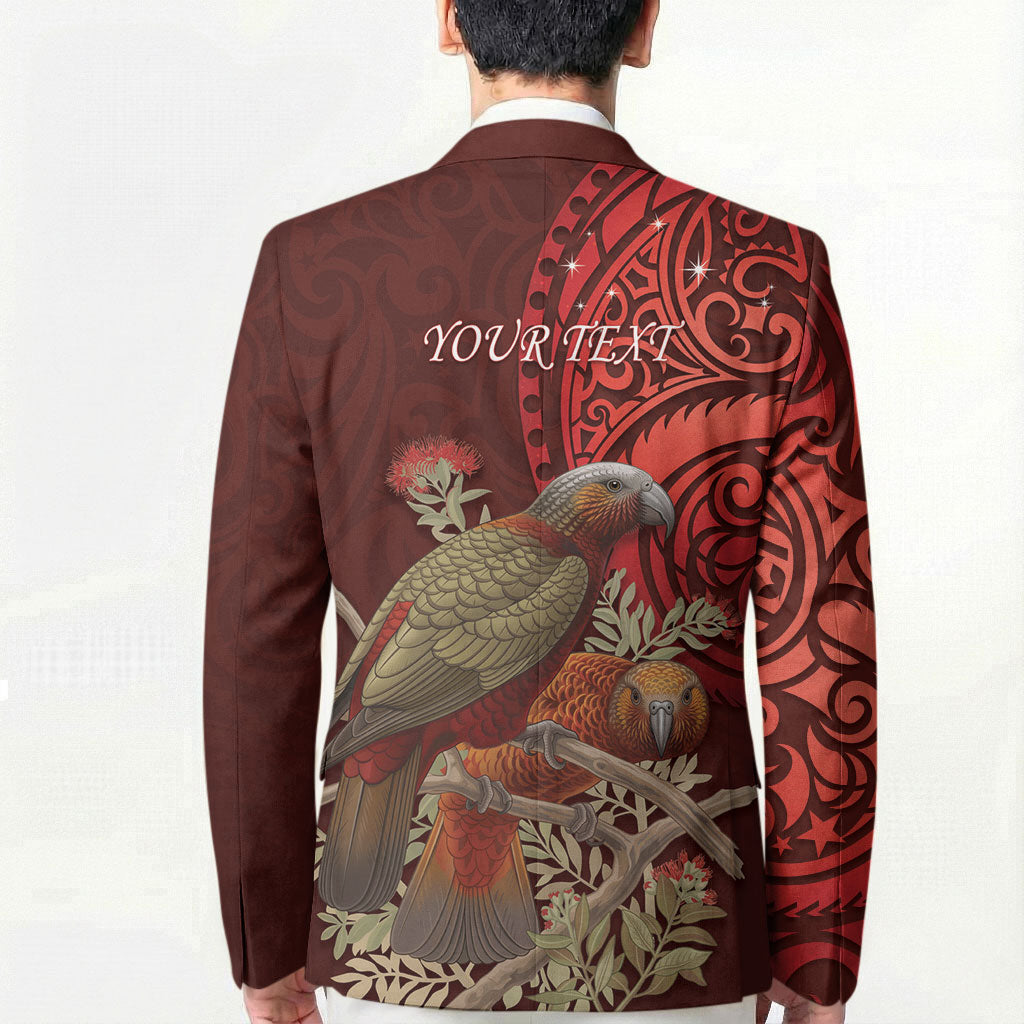 New Zealand Kaka Bird Personalised Blazer Pohutukawa Matariki Maori Pattern LT22 - Polynesian Pride