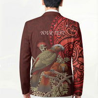 New Zealand Kaka Bird Personalised Blazer Pohutukawa Matariki Maori Pattern LT22 - Polynesian Pride