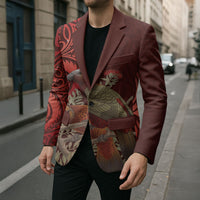 New Zealand Kaka Bird Personalised Blazer Pohutukawa Matariki Maori Pattern LT22 - Polynesian Pride