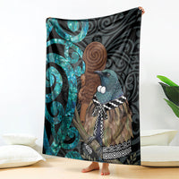 New Zealand Tui Bird Wahaika Blanket Maori Weapon Paua Shell Koru Pattern LT22 - Polynesian Pride