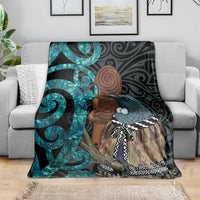 New Zealand Tui Bird Wahaika Blanket Maori Weapon Paua Shell Koru Pattern LT22 - Polynesian Pride
