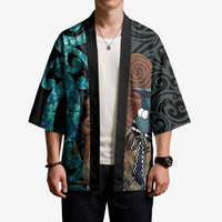 New Zealand Tui Bird Wahaika Kimono Maori Weapon Paua Shell Koru Pattern LT22 - Polynesian Pride