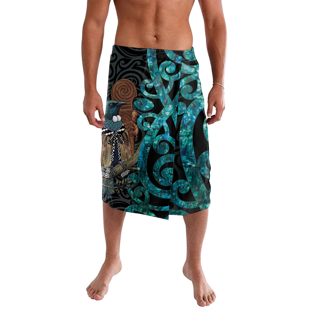New Zealand Tui Bird Wahaika Lavalava Maori Weapon Paua Shell Koru Pattern LT22 Black - Polynesian Pride