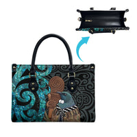 New Zealand Tui Bird Wahaika Leather Bag Maori Weapon Paua Shell Koru Pattern LT22 - Polynesian Pride