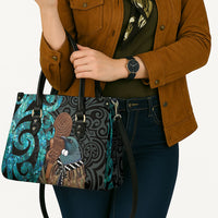New Zealand Tui Bird Wahaika Leather Bag Maori Weapon Paua Shell Koru Pattern LT22 - Polynesian Pride