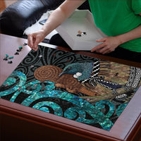 New Zealand Tui Bird Wahaika Puzzle Maori Weapon Paua Shell Koru Pattern LT22 - Polynesian Pride