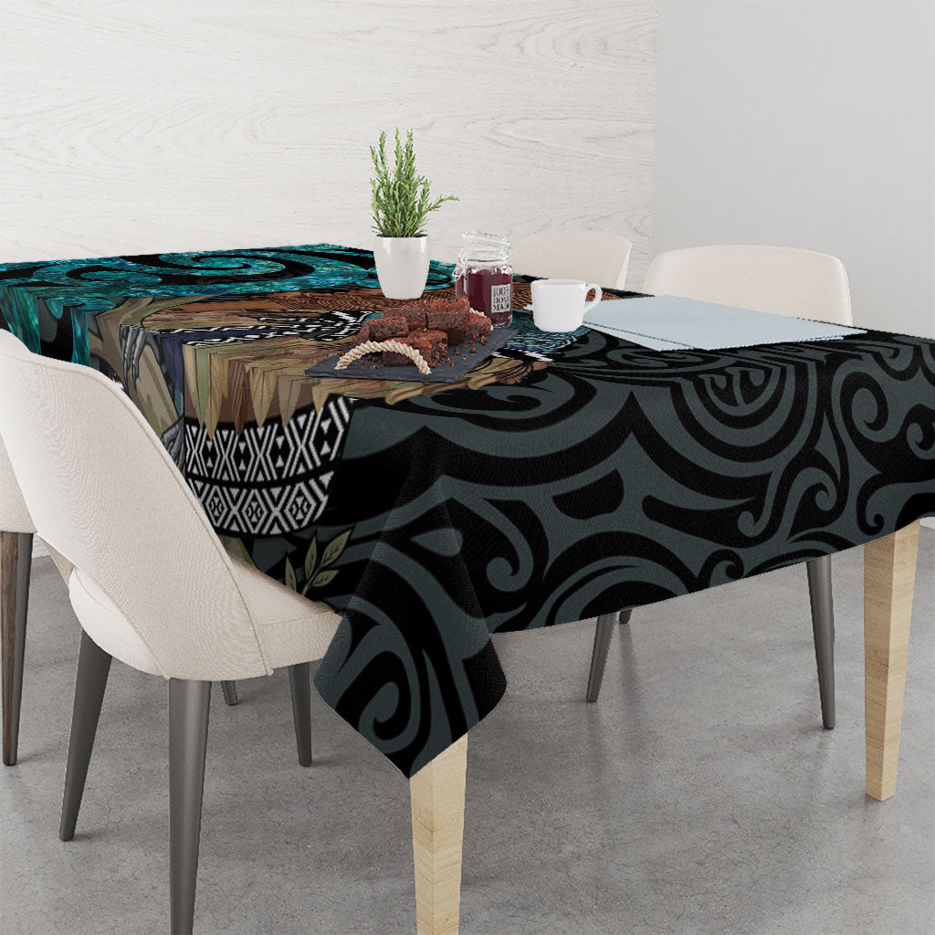 New Zealand Tui Bird Wahaika Tablecloth Maori Weapon Paua Shell Koru Pattern LT22 - Polynesian Pride