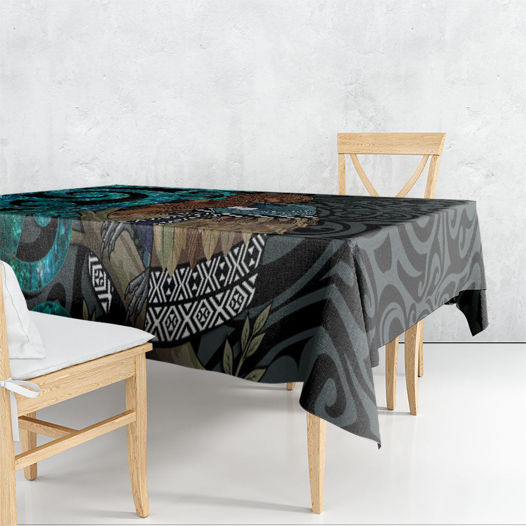 New Zealand Tui Bird Wahaika Tablecloth Maori Weapon Paua Shell Koru Pattern LT22 - Polynesian Pride