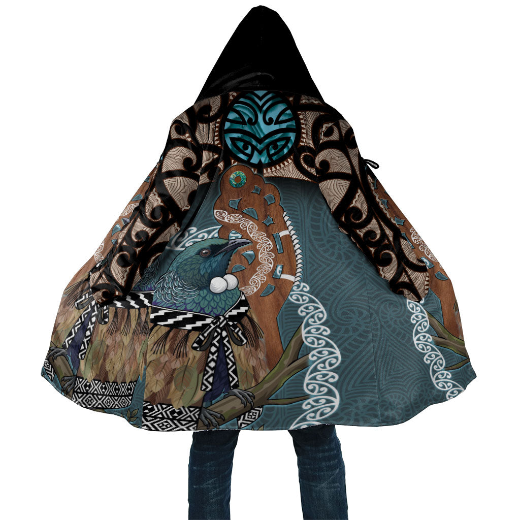 New Zealand Tui Bird Maripi Cloak Maori Weapon Kowhaiwhai Pattern LT22 Unisex Slate Blue - Polynesian Pride