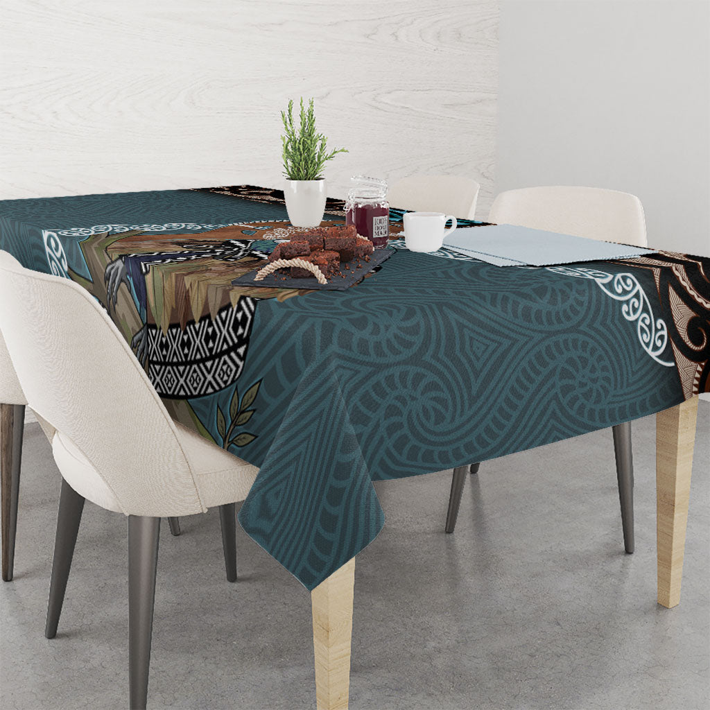 New Zealand Tui Bird Maripi Tablecloth Maori Weapon Kowhaiwhai Pattern LT22 - Polynesian Pride