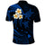 Custom Niihau Hawaii Polo Shirt Polynesian Tattoo and Pacific Plumeria Blue Vibe LT9 - Polynesian Pride