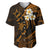 Personalised Niihau Hawaii Baseball Jersey Polynesian Tattoo and Pacific Plumeria Gold Vibe LT9 Gold - Polynesian Pride