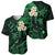 Personalised Niihau Hawaii Baseball Jersey Polynesian Tattoo and Pacific Plumeria Green Vibe LT9 - Polynesian Pride