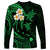 Personalised Niihau Hawaii Long Sleeve Shirt Polynesian Tattoo and Pacific Plumeria Green Vibe LT9 - Polynesian Pride