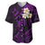 Personalised Niihau Hawaii Baseball Jersey Polynesian Tattoo and Pacific Plumeria Purple Vibe LT9 Purple - Polynesian Pride