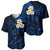 Personalised Molokai Hawaii Baseball Jersey Polynesian Tattoo and Pacific Plumeria Blue Vibe LT9 - Polynesian Pride