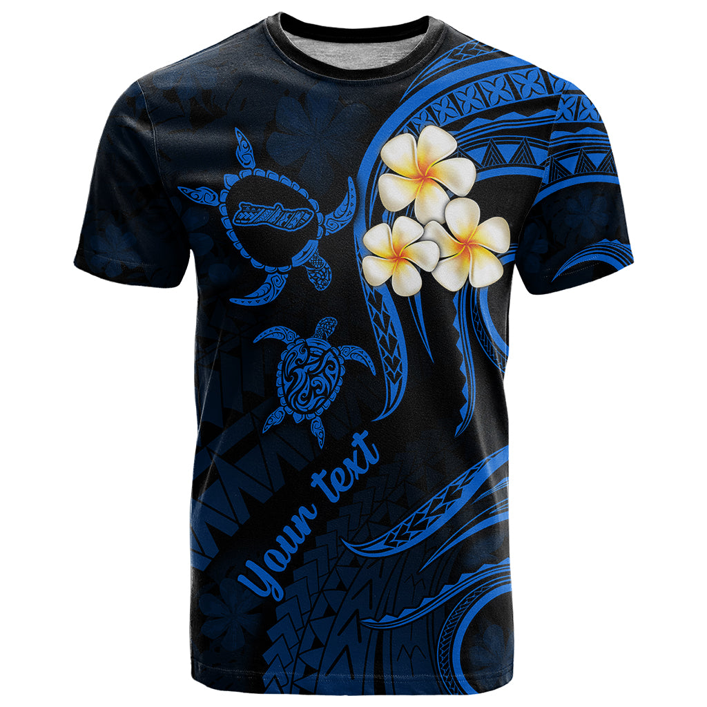 Custom Molokai Hawaii T Shirt Polynesian Tattoo and Pacific Plumeria Blue Vibe LT9 Adult Blue - Polynesian Pride