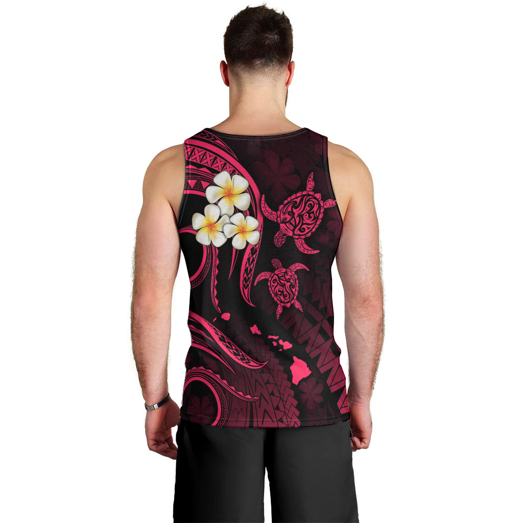 Personalised Molokai Hawaii Men Tank Top Polynesian Tattoo and Pacific Plumeria Pink Vibe LT9 - Polynesian Pride