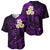 Personalised Molokai Hawaii Baseball Jersey Polynesian Tattoo and Pacific Plumeria Purple Vibe LT9 - Polynesian Pride