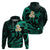 Custom Molokai Hawaii Hoodie Polynesian Tattoo and Pacific Plumeria Turquoise Vibe LT9 - Polynesian Pride